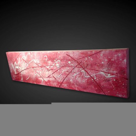 Tableau abstrait rose fushia
