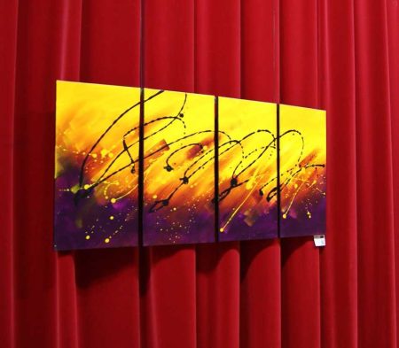 tableau-violet-jaune-moderne