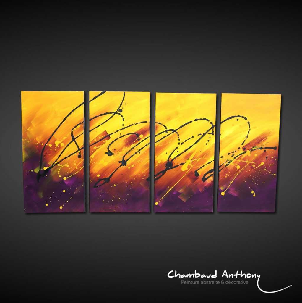 tableau-violet-jaune-moderne