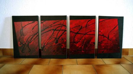 quadriptyque rouge