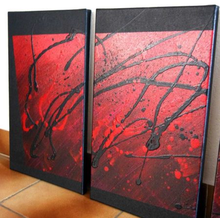 quadriptyque rouge