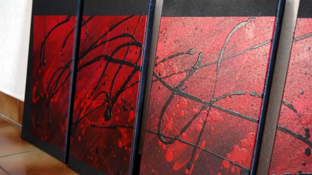 quadriptyque rouge