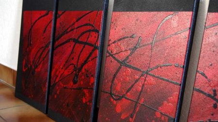 quadriptyque rouge
