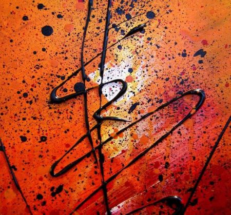 Tableau orange rouge