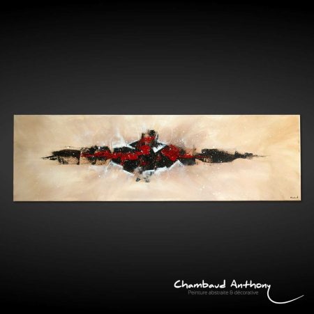 tableau-ville-marron-noir-rouge-creme