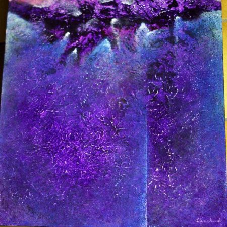 tableau-violet-bleu-sur-bois