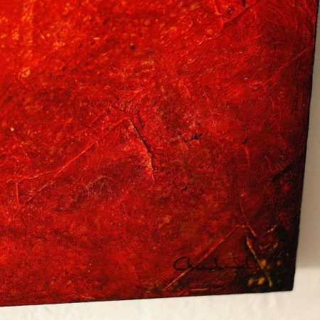 Tableau rouge sur bois