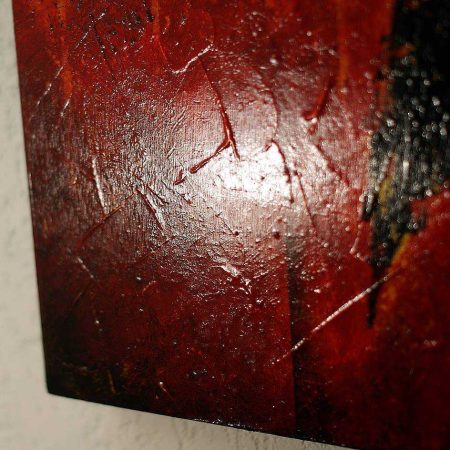 Tableau rouge sur bois