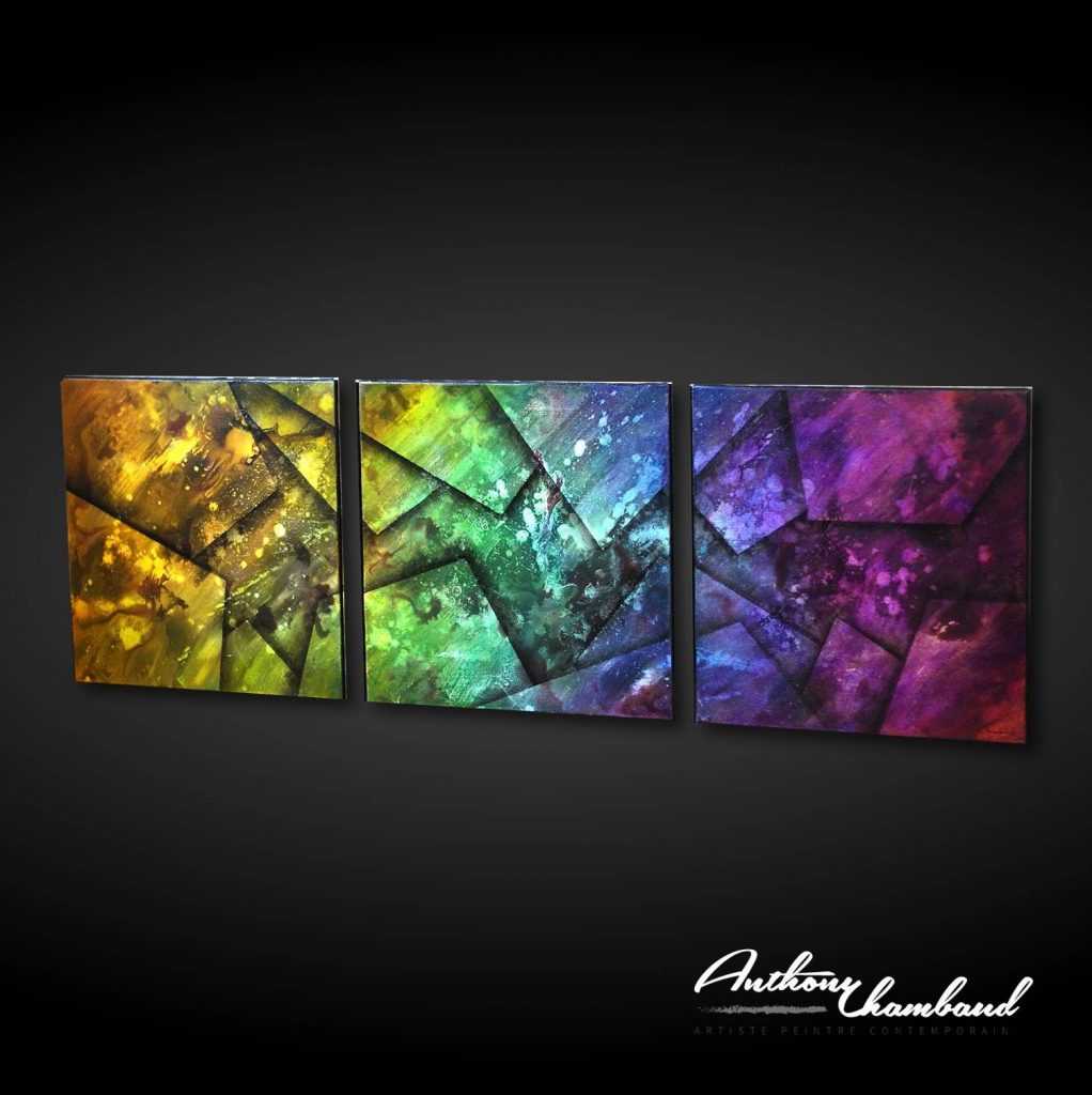 Tableau flashy multicolore