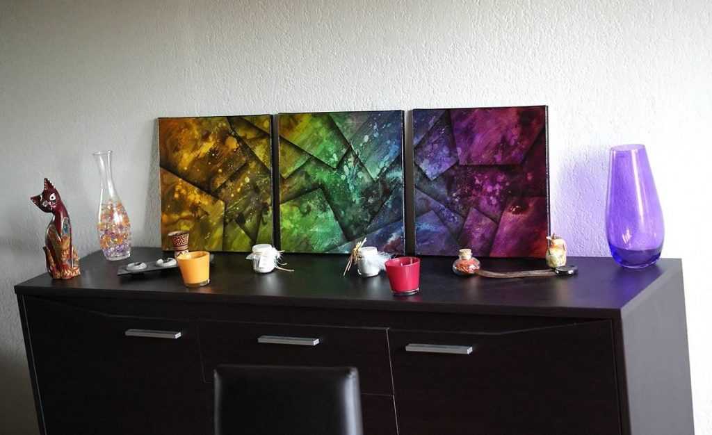 Tableau flashy multicolore