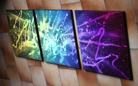 tableau-très-coloré-multicouleur-triptyque