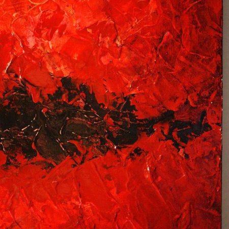 tableau rouge et noir sur bois