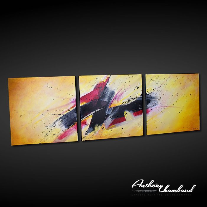 tableau rouge et jaune