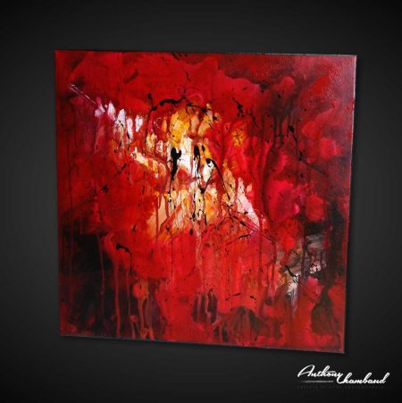 tableau rouge abstrait