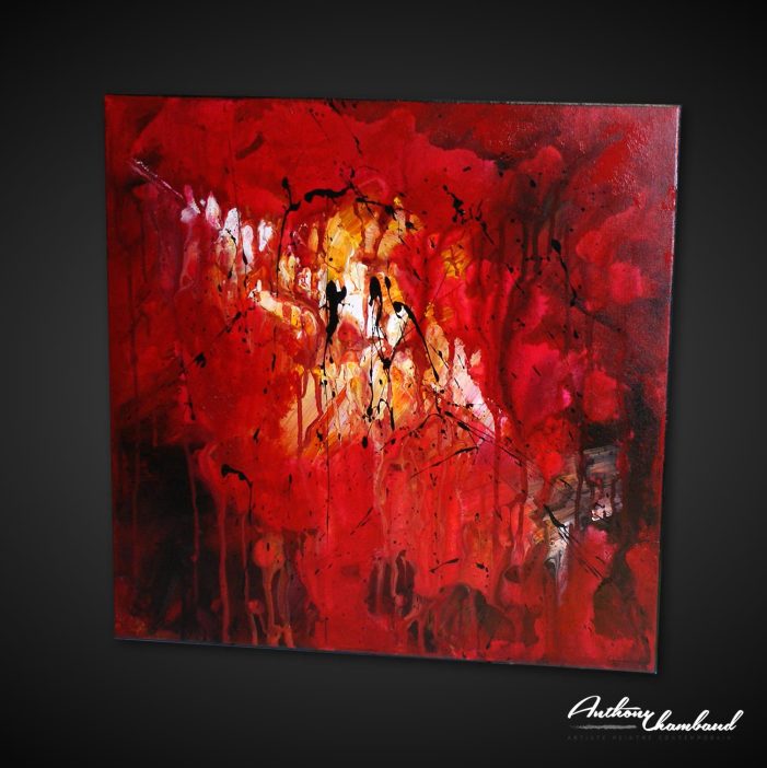 tableau rouge abstrait