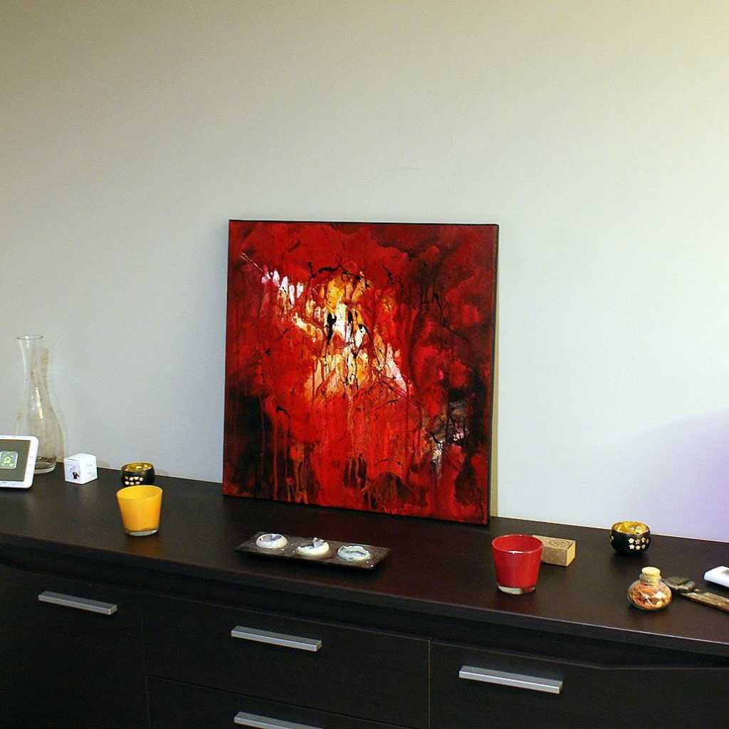 tableau rouge abstrait