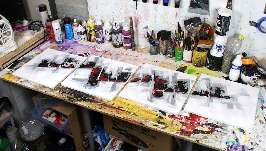 tableau rouge et noir
