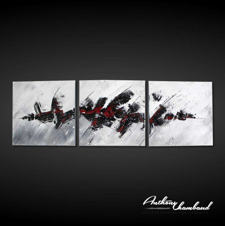 tableau rouge et noir abstrait