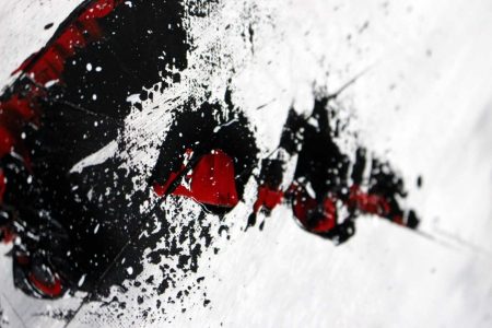tableau rouge et noir abstrait