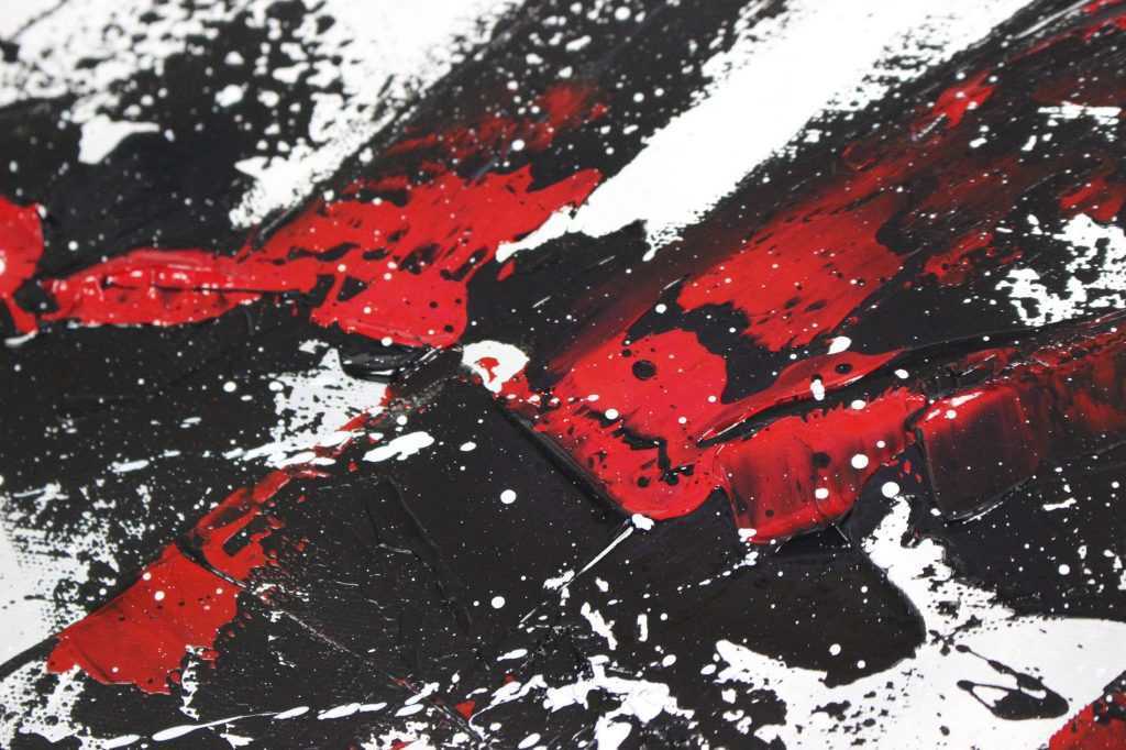 tableau rouge et noir abstrait