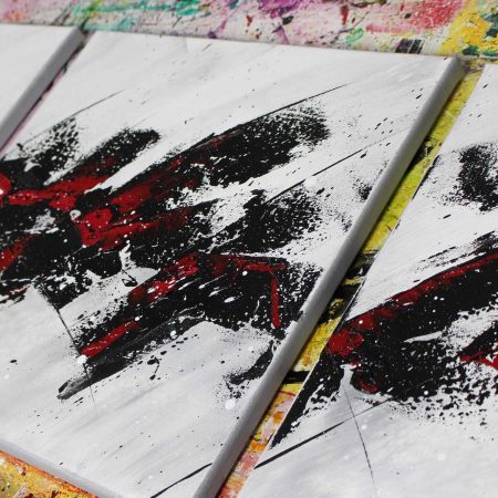 tableau rouge et noir abstrait