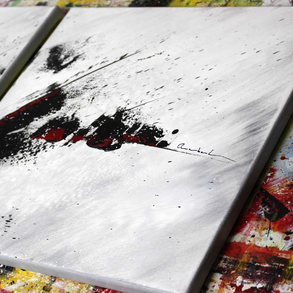 tableau rouge et noir abstrait