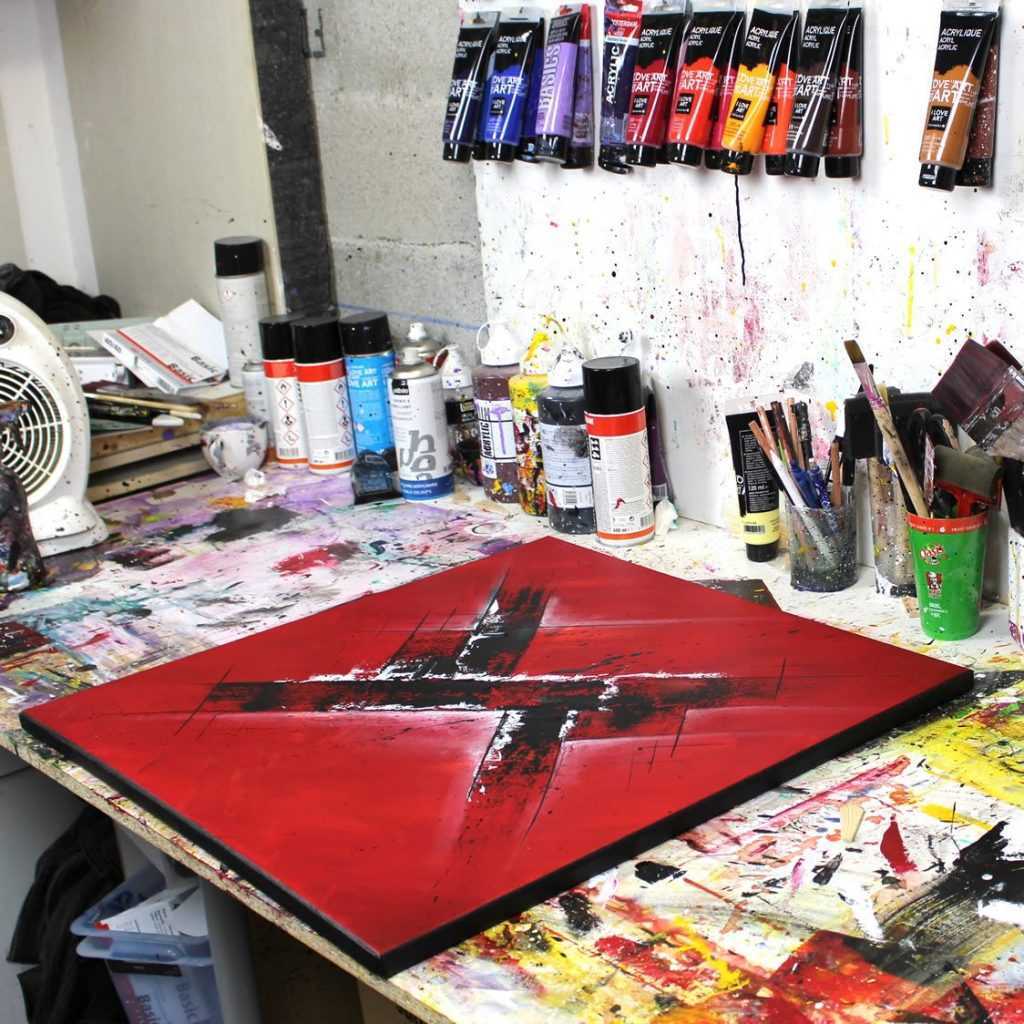 Tableau rouge Rausvas 4