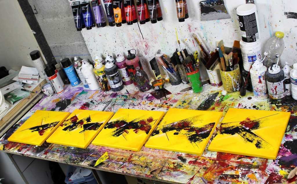 Tableau jaune et rouge