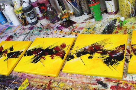 Tableau jaune et rouge
