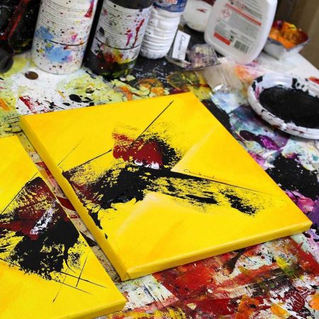 Tableau jaune et rouge