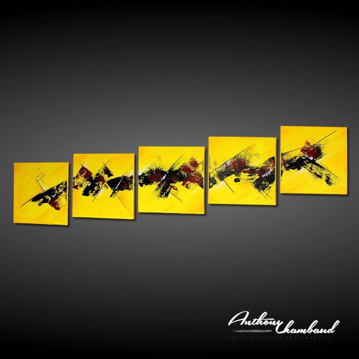 Tableau jaune et rouge
