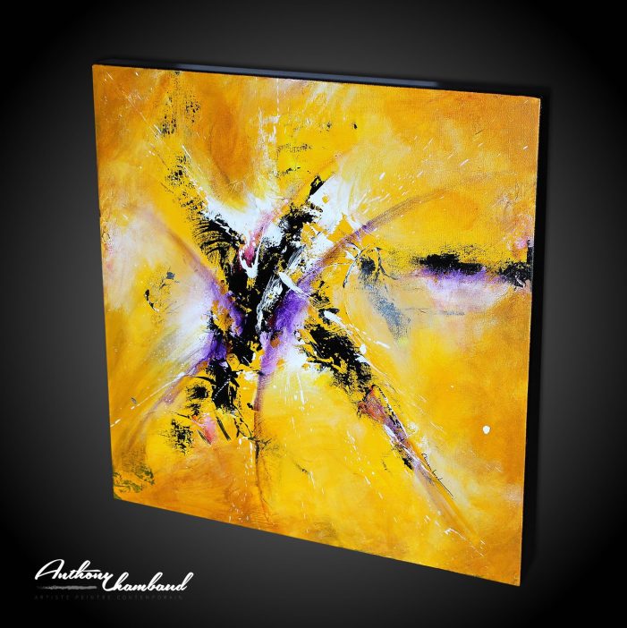Peinture abstraite jaune