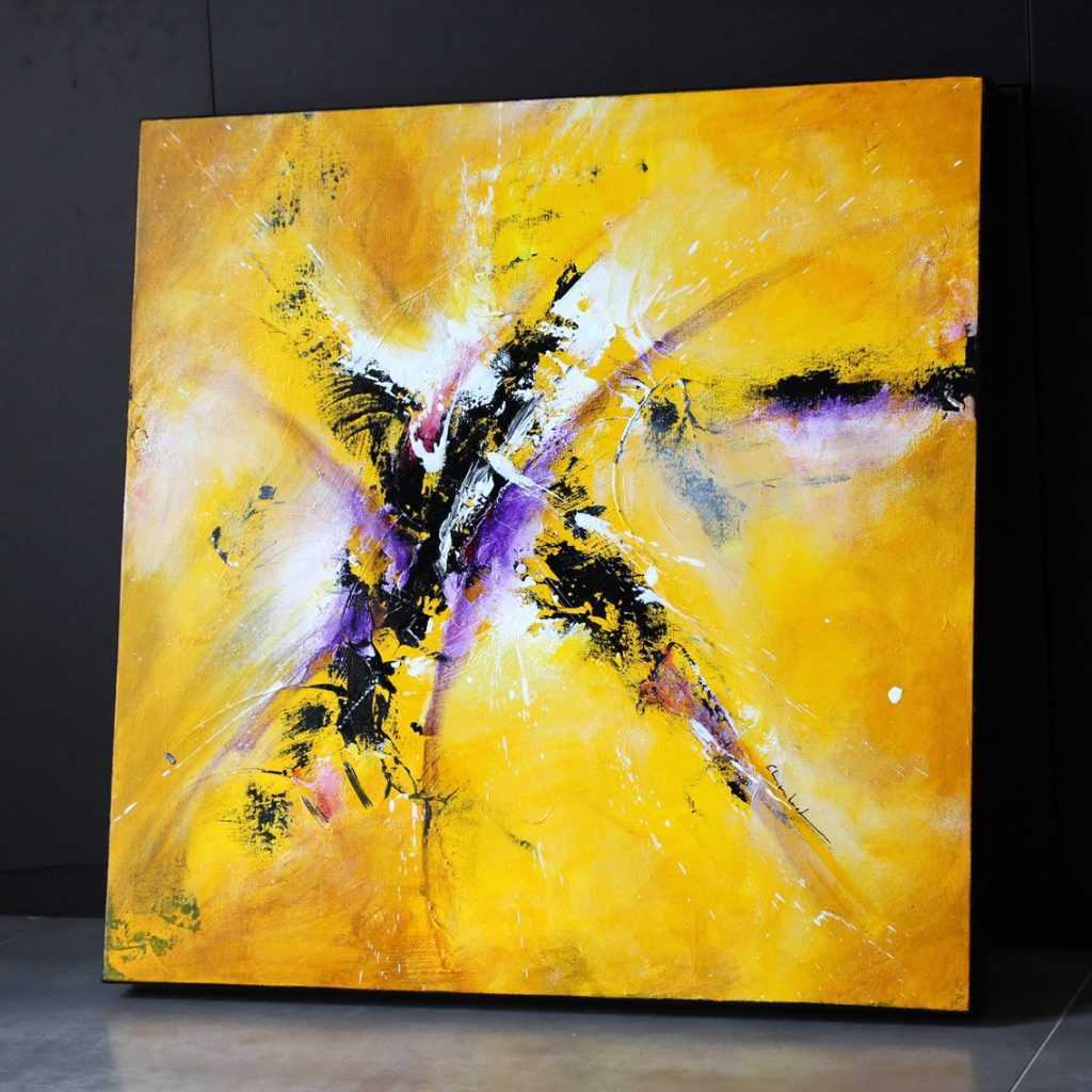 Peinture abstraite jaune