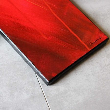 tableau rouge et marron en hauteur