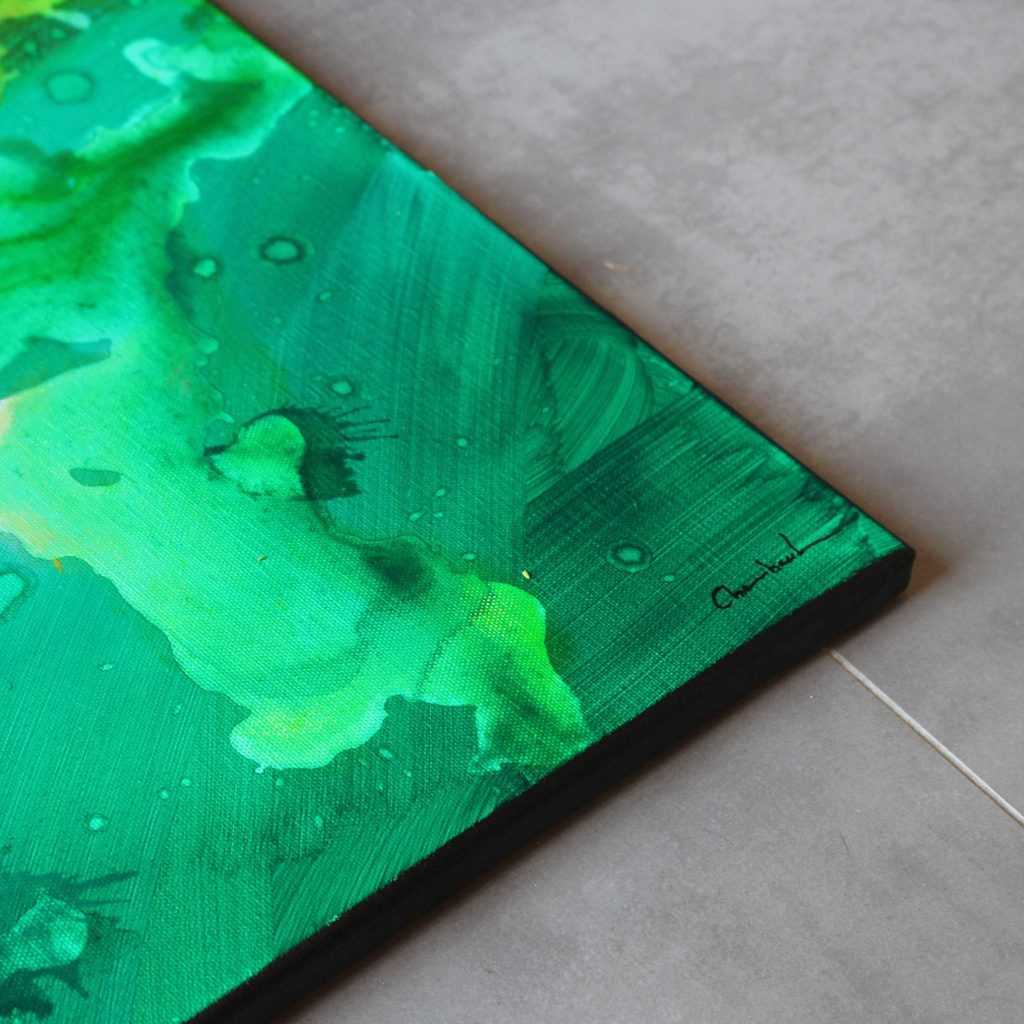 Tableau jaune vert et marron
