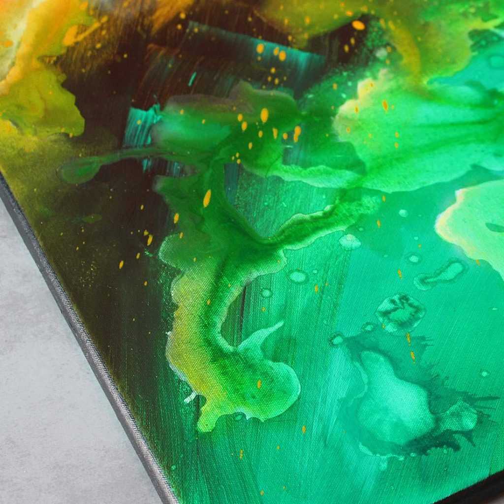 Tableau jaune vert et marron