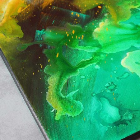 Tableau jaune vert et marron