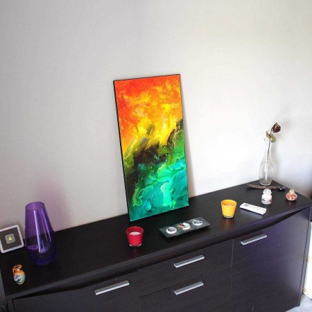 Tableau jaune vert et marron