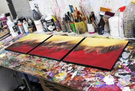 Triptyque rouge