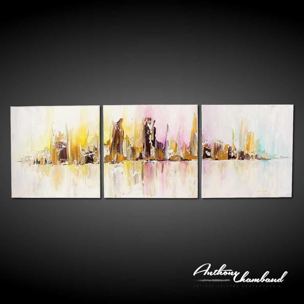 Tableau Moderne Skyline, ville couleur