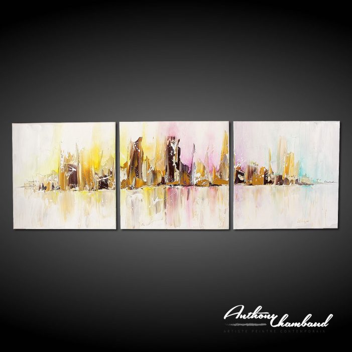 Tableau Moderne Skyline, ville couleur