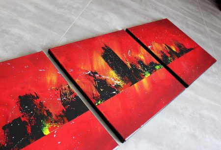 Tableau ville rouge skyline