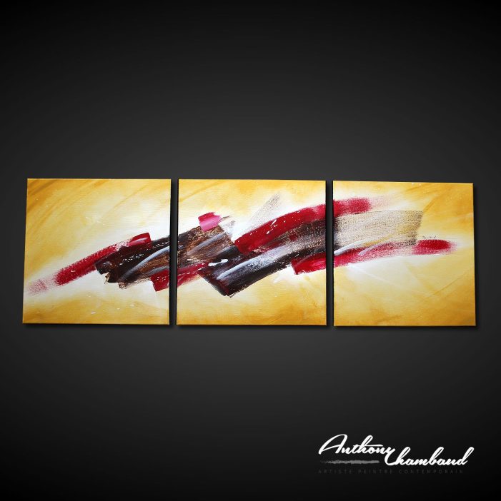 acheter tableau couleur rouge, ocre, rouge et noir