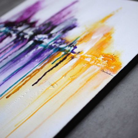 tableau violet jaune et mauve