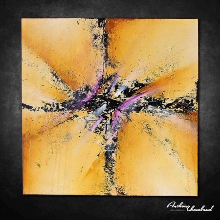 tableau violet et jaune