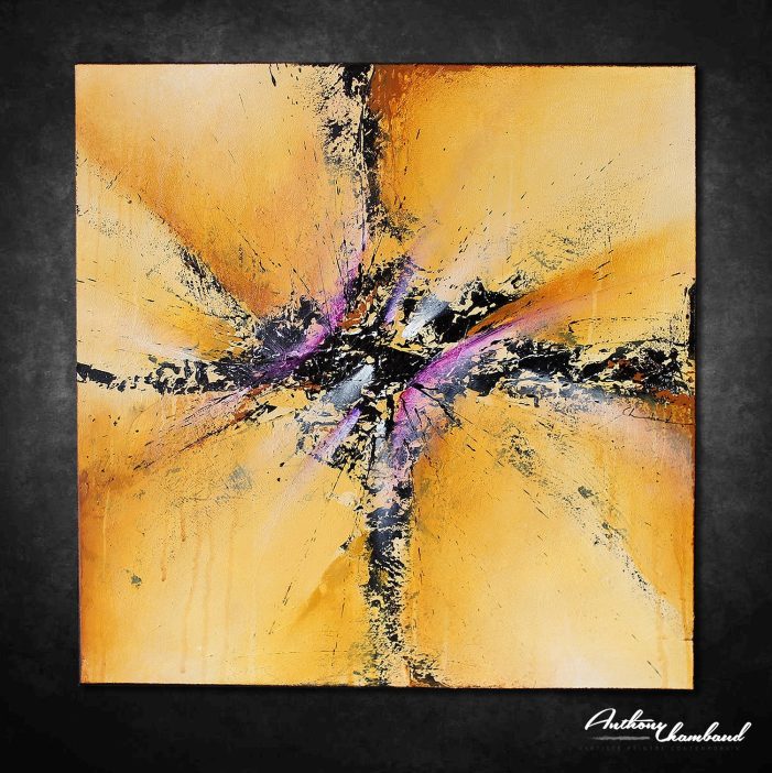 tableau violet et jaune