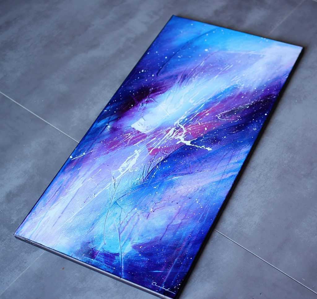 Tableau violet et bleu Ajatu