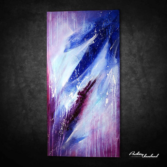 Tableau violet mauve et bleu