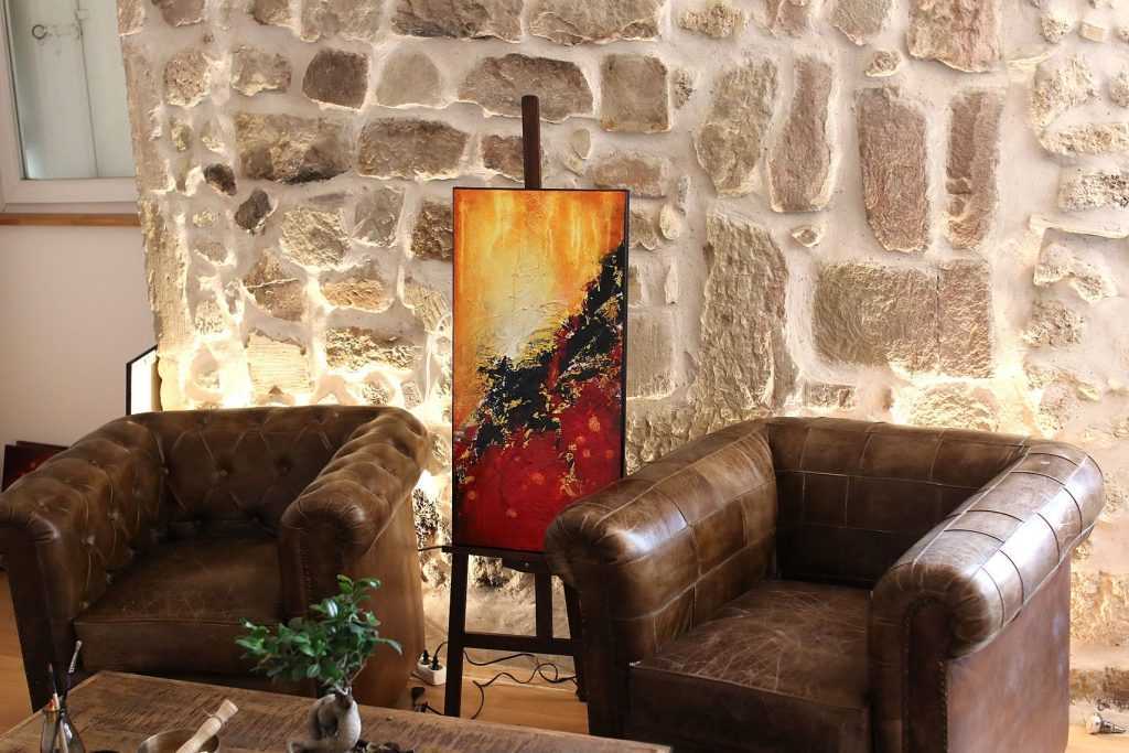 tableau moderne rouge