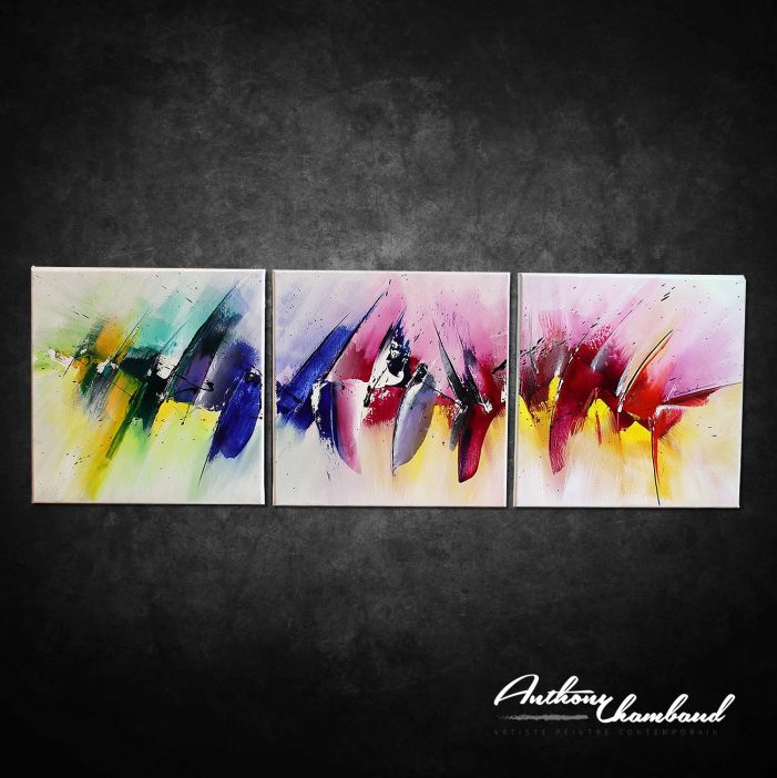 tableau flashy multicolore